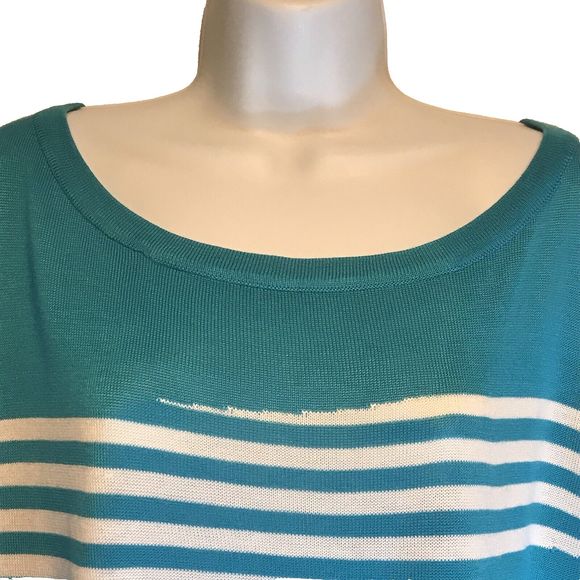 Ashley Stewart Women’s Turquoise Lightweight Sweater Ruching Plus Size 18/20 NEW - Picture 4 of 9